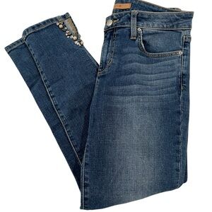 Joe's Jeans Women's Jeans The Icon Mid Rise Skinny Ankle Size 29 rhinestones